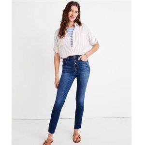 NWOT 10" High-Rise Skinny Crop Button-Front TENCEL